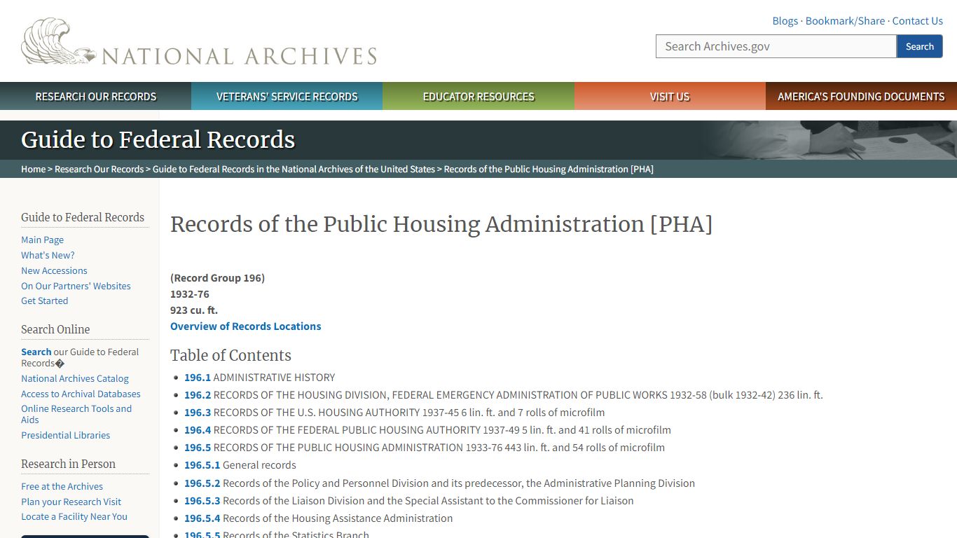 Records of the Public Housing Administration [PHA] - National Archives